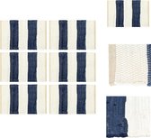 vidaXL Handgeweven Placemats - 30 x 45 cm - Blauw en wit - 100% katoen - Placemats