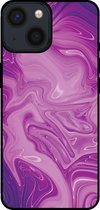 Smartphonica Telefoonhoesje voor iPhone 13 Mini met marmer opdruk - TPU backcover case marble design - Paars / Back Cover geschikt voor Apple iPhone 13 Mini