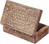 Boîte décorative en bois sculptée à la main avec sculpture florale celtique, utilisation multifonctionnelle comme rangement de bijoux, porte-bijoux ou boîte à montres, idéale comme cadeau