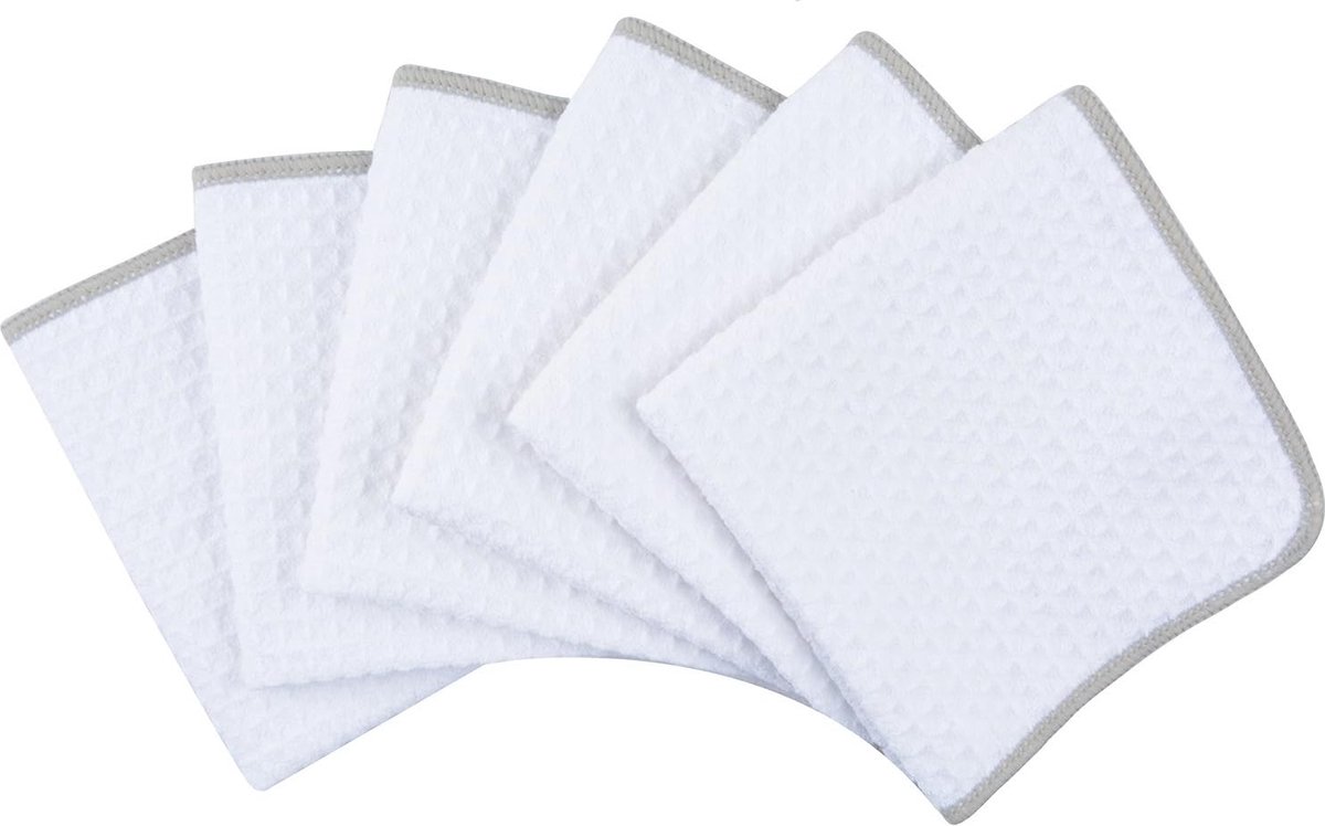6 Pack wafel weave keuken vaatdoeken, ultra zachte absorberende