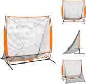 vidaXL Honkbal oefennet - Solo- en teamtraining - Stalen frame - Geschikt voor binnen en buiten - Slijtvast - Inclusief slagzone - Opbergtas - 174 x 76 x 158.5 cm - Honkbal