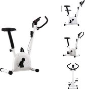 vidaXL Hometrainer Fitnessfiets - 90x38x103 cm - zwart/wit - verstelbaar zadel - LCD-scherm - anti-slip pedalen - Hometrainer