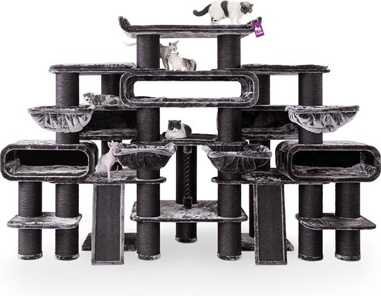 Petrebels Krabpaal XXL Krabpaal Norwegian 200 - Pepper - Voor meerdere katten - 325 x 125 x 200 cm
