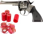 Cowboy speelgoed revolver/pistool - metaal - 100 schots platte plaffertjes - met 2400 shots set