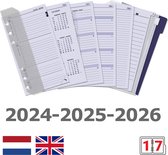 Kalpa 6317-24-25-26 Rembourrage pour agenda personnel 1 semaine pour 2 pages Boîte annuelle NL EN 2024 2025 2026