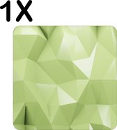 BWK Stevige Placemat - Abstract - Polygon - Hoekige Vormen - Licht Groen - Set van 1 Placemats - 50x50 cm - 1 mm dik Polystyreen - Afneembaar
