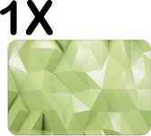 BWK Flexibele Placemat - Abstract - Polygon - Hoekige Vormen - Licht Groen - Set van 1 Placemats - 45x30 cm - PVC Doek - Afneembaar