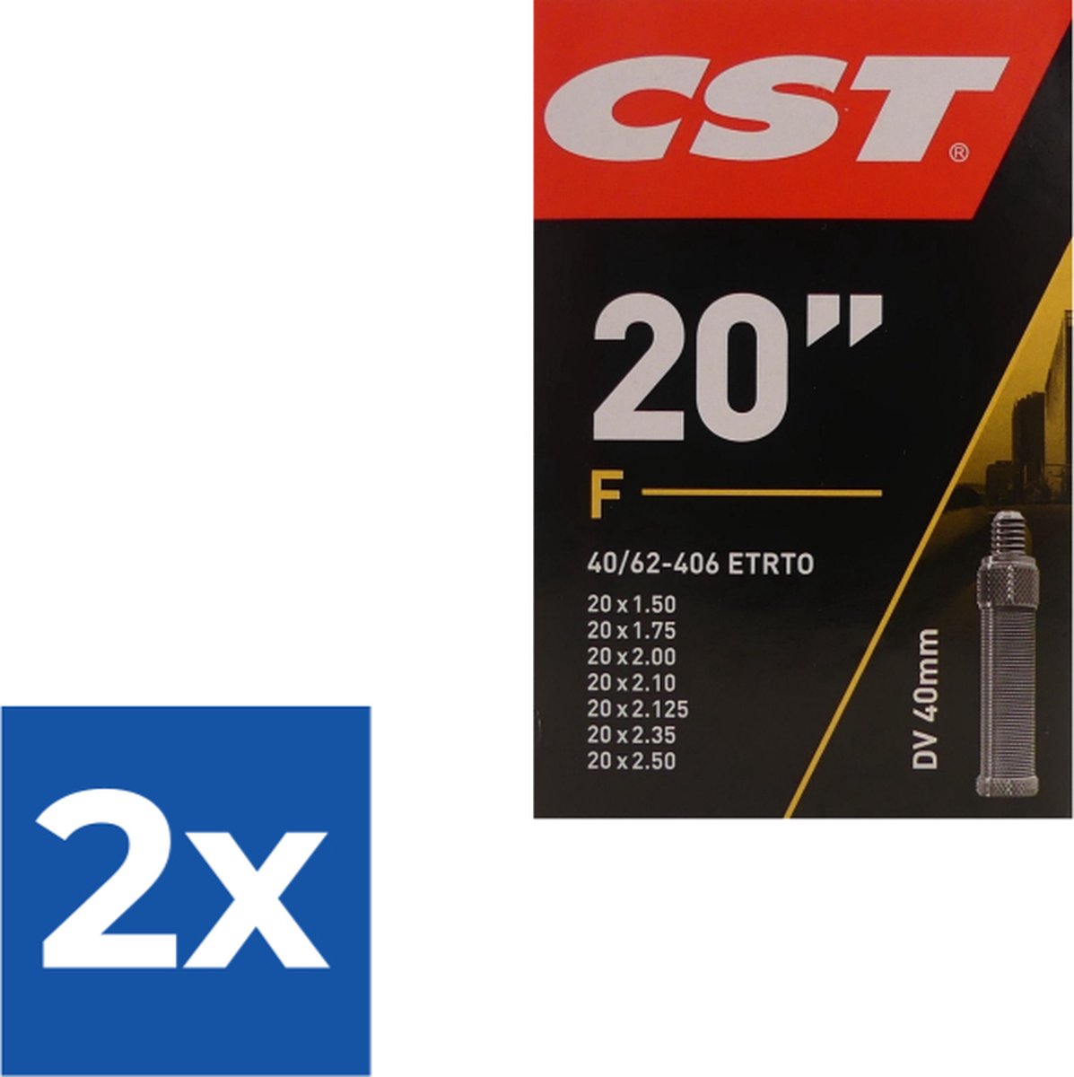 Binnenband CST DV40 20 x 1.50 -2-50 / 40/406-559 - Voordeelverpakking 2 stuks