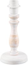 Home Sweet Home - Landelijke tafellamp voet Femme voor lampenkap - Wit - 10/10/39cm - gemaakt van Hout - geschikt voor E27 LED lichtbron - voor lampenkap met doorsnede max.35cm