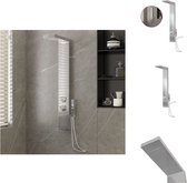 vidaXL Panneau de douche Multifonctionnel - 15x47x114 cm - Pluie - Cascade - Jets de massage - Douchette à main - Acier inoxydable Argent (- Panneaux de douche) - Matériel de montage pour accessoires de salle de bain