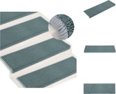 vidaXL Trapmat - Blauw - 65x21x4 cm - Anti-slip - Geluiddempend - Wasbaar - 100% PP - 15 stuks - Trapmat