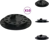 vidaXL verstelbare terrasdrager - zwart - 10 stuks - polypropyleen - 20-30 mm - Vloer