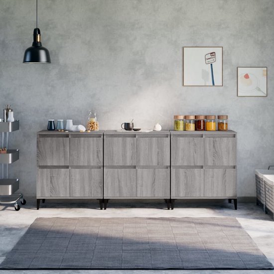 vidaXL Buffet - Classic s - Meubles - 60 x 35 x 70 cm - Chêne Sonoma Grijs - Armoire de cuisine
