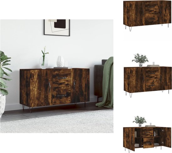 VidaXL Dressoir 90x34x80 cm bewerkt hout gerookt eikenkleurig