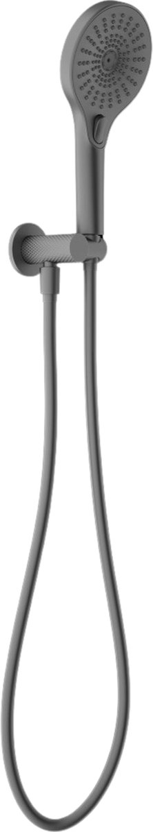 Owen & Finch Handdouche Messing Geborsteld Grafiet PVD – 3 Standen – Diamantkarteling