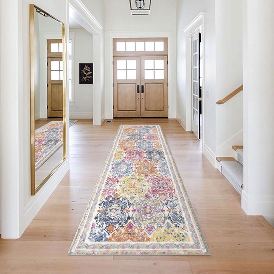 Enyhom Groot vloerkleed voor de woonkamer, pluizig zacht vloerkleed, antislip vintage tapijten, kortpolig, wasbaar tapijt, modern design tapijt voor slaapkamer, keuken, eetkamer, lounge woondecoratie