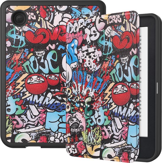 Hoesje Geschikt voor Kobo Clara 2E Hoes Bescherm Hoesje Case Sleep Cover Met Screenprotector - Hoes Geschikt voor Kobo Clara 2E Hoesje - Graffity van Hoesje  — afbeelding 5