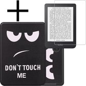 Hoes Geschikt voor Kobo Clara 2E Hoesje Bookcase Cover Book Case Hoes Sleepcover Met Screenprotector - Don't Touch Me