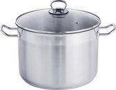 Pot à soupe Haushalt avec couvercle en verre - 10 litres - acier inoxydable