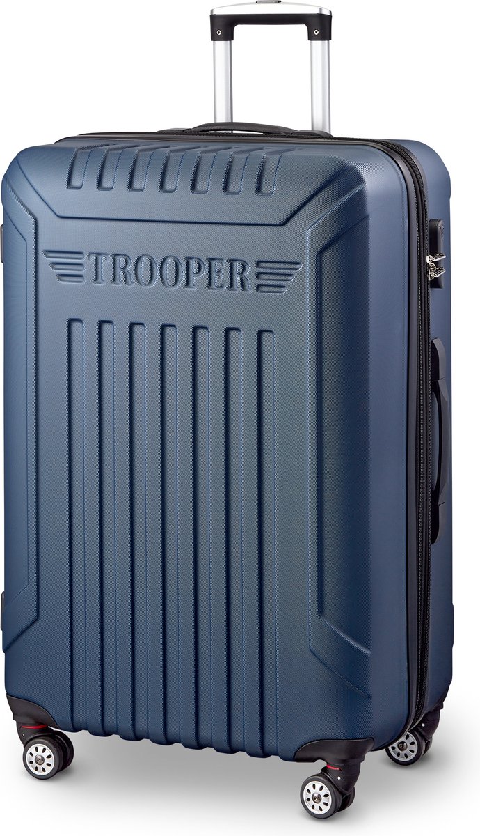 Trooper Missouri - Reiskoffer 78 cm - 4 Wielen - Expandable - Cijferslot - Blauw