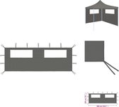 vidaXL Paroi latérale de tonnelle avec fenêtres - Tente de fête - 590 x 200 cm - Anthracite - Tente de fête