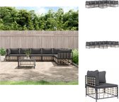 vidaXL Lounge-Set - Antraciet - Poly Rattan - 72x72x66 cm - Weerbestendig - Loungebank