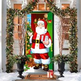 Kerst deurhoes decoratie, 90 x 185 cm kerst kerstman deurhoes, stof kerstman foto cabine achtergrond deurhoes, kerstfeestdecoraties voor thuis voordeur vakantie kerstdecoratie