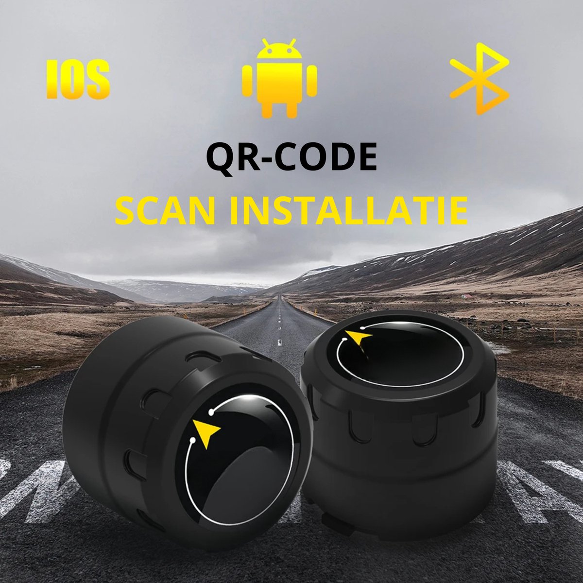 Tpms-001 bandenspanningscontrolesysteem bluetooth geschikt voor apps incl 4 sensoren 12 v 24 v - kopen? | Korting tot 25