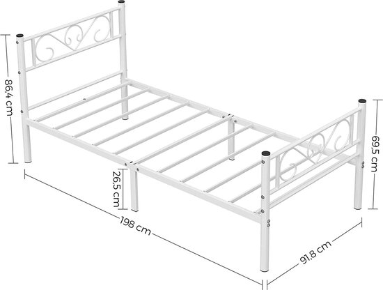 Eenpersoons bed en slaapbank metaal 90 x 200 cm - Slaapbank & bedbank kopen? | Korting tot 9