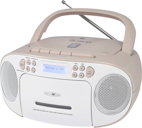 Foto: Reflexion radio cd speler dab dab vhf fm aux cd cassette usb wit pink