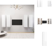 vidaXL Wandkasten - Hoogglans wit - 30.5 x 30 x 110 cm - set van 4 - tv-meubel - Kast