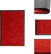 vidaXL Deurmat Rood - 60 x 40 cm - Dik en absorberend - Anti-slip PVC achterkant - Machine wasbaar - Deurmat