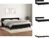 vidaXL Bed Fluweel Bed met Pocketvering Matras en Topmatras - 203 x 203 x 78/88 cm - Zwart - Bed