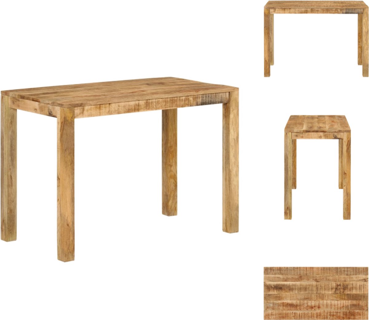 vidaXL Eettafel - 110x55x76 - cm - massief - mangohout Bruin