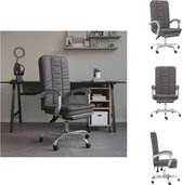vidaXL Verstelbare Bureaustoel - Grijs - 63x56x(110.5-120) cm - Duurzaam kunstleer - Bureaustoel
