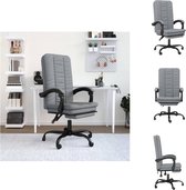 vidaXL Verstelbare Bureaustoel - Lichtgrijs - 63 x 56 cm - Ademend en Duurzaam - Bureaustoel