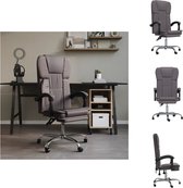 vidaXL Verstelbare bureaustoel - Kunstleer - Grijs - 63x56x(112.5-122) cm - Duurzaam kunstleer - Bureaustoel