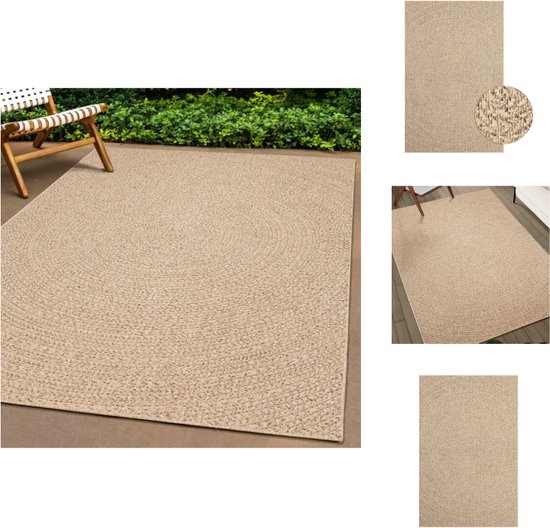 vidaXL Tapijt Jute-look - 160 x 230 cm - PP-materiaal - Uv-bestendig - Vloerkleed