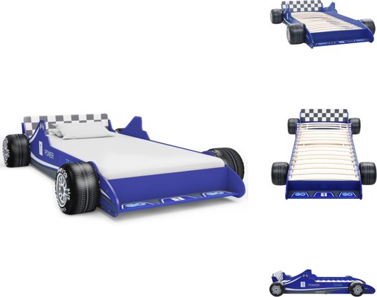 vidaXL Raceauto Kinderbed - Blauw - 229 x 94.5 x 47 cm - Geschikt voor matras 90x200 cm - Bed