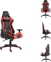 vidaXL Gamingstoel - Luxe - Hoge rugleuning - Ergonomisch - Rood/Zwart - Metaal/PVC - Bureaustoel