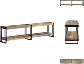 vidaXL Tv-kast - Massief gerecycled hout - Metalen frame - 160 x 30 x 40 cm - Kast