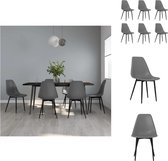 vidaXL Chaises de salle à manger minimalistes - Grijs - PP et métal enduit de poudre - 46x52x84 cm - Ergonomique - Set de 6 - Chaise de salle à manger