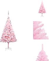 vidaXL Kunstkerstboom - Roze - 240 cm - Met LED-verlichting - Decoratieve kerstboom