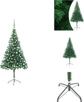 vidaXL Kerstboom Nordmann - Kunstboom - 180 cm - Met LED-verlichting - Inclusief kerstballen - Decoratieve kerstboom