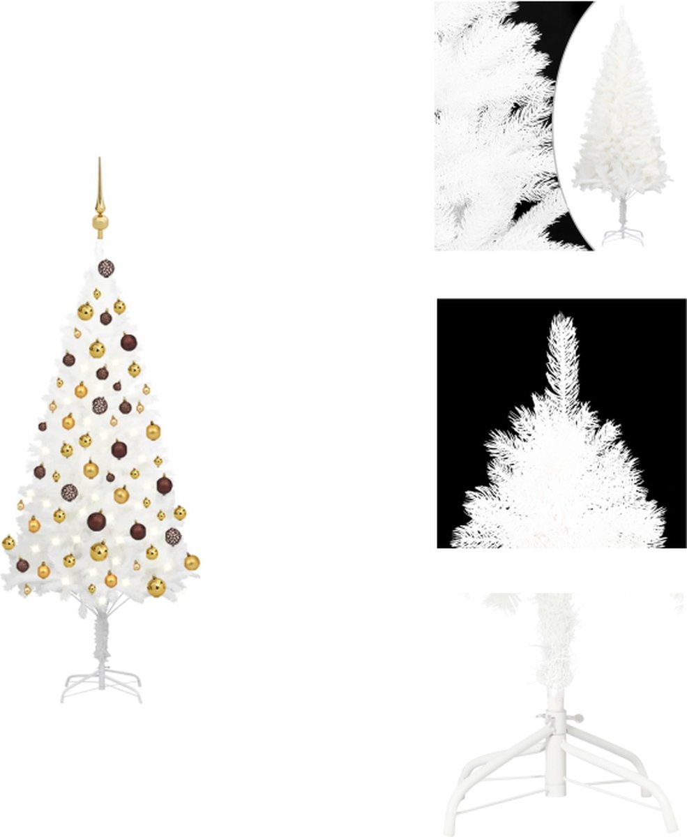 vidaXL Kunstkerstboom PE Wit - 120 cm - Levensechte naaldvormige takken - Decoratieve kerstboom