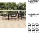vidaXL Tuinmeubelset - Poly rattan - Zwart - 200x100x74 cm - Inclusief 1 tafel en 6 stoelen - Tuinset