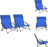 vidaXL Inklapbare Strandstoel - Tuinstoelen - Blauw - 55.5 x 65.5 x 66 cm - Oxford Stof - Staal - Tuinstoel