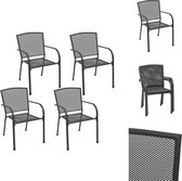 vidaXL Chaises en maille - Set de 4 - 58,5 x 55 x 88 cm - Anthracite - Chaise de jardin