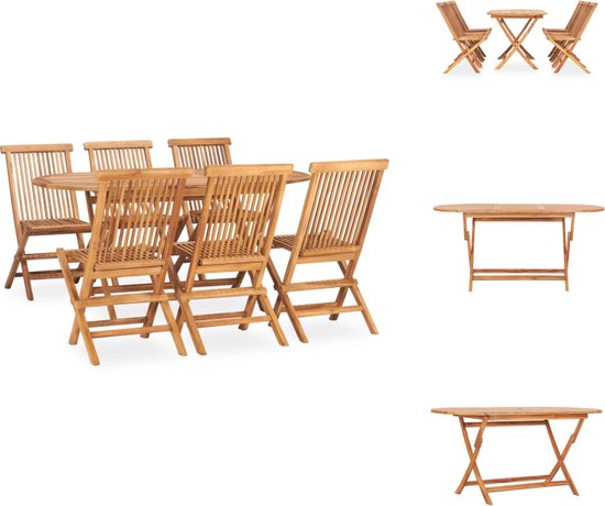 Gecheer inklapbaar rond, massief acaciahout eettafel, 110 x 75 cm