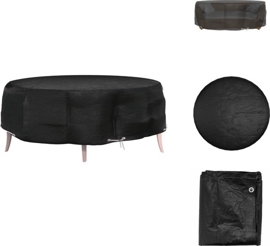 vidaXL Tuinmeubelhoes rond 420D 182x71 cm oxford zwart, hoes tuinmeubel, tuinmeubel beschermhoes, tuinset hoes, afdekhoes tuinmeubelen